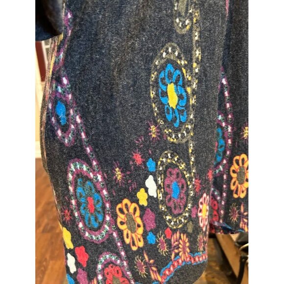 OB2-12 Womens Small Dress Dark Gray Flared‎ 3/4 Sleeve Bohemian Style - Picture 7 of 7